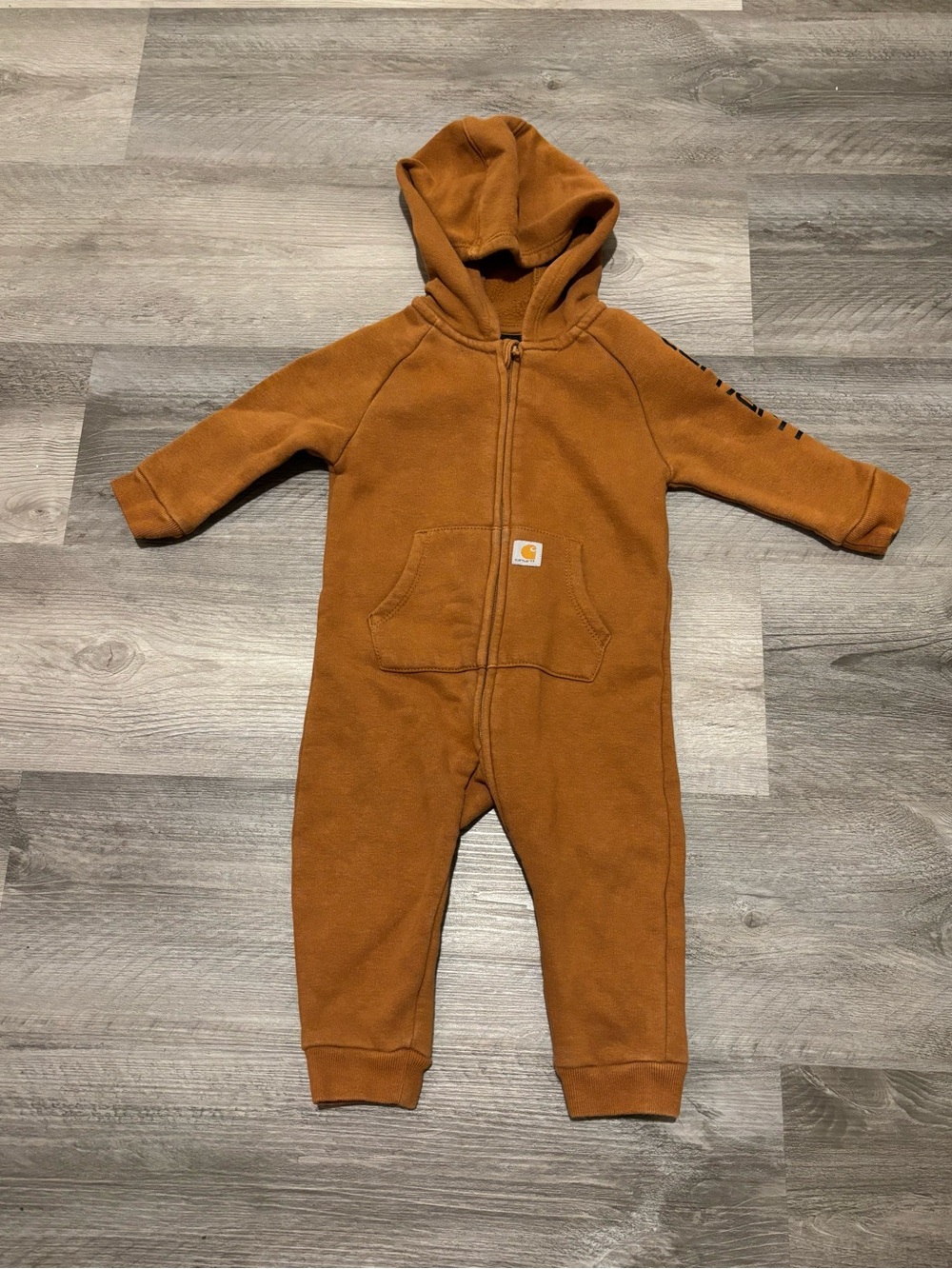 Carhartt Toddler Hooded One-Piece in Rust Brown 9 months